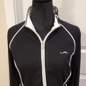 L-RL Lauren Ralph Lauren Active Black Track Jacket M